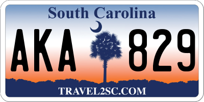 SC license plate AKA829