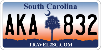 SC license plate AKA832