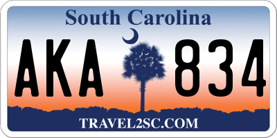 SC license plate AKA834