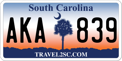 SC license plate AKA839
