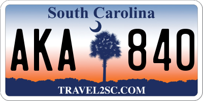 SC license plate AKA840