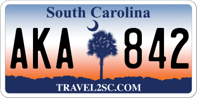 SC license plate AKA842