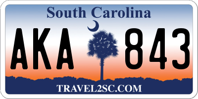 SC license plate AKA843