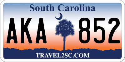 SC license plate AKA852