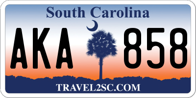 SC license plate AKA858