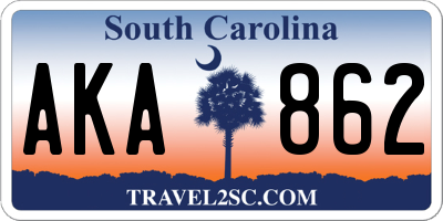 SC license plate AKA862