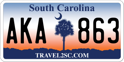 SC license plate AKA863