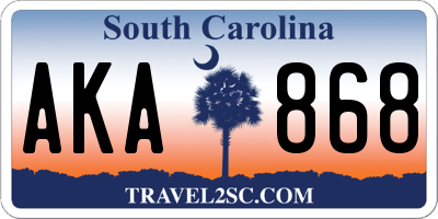 SC license plate AKA868