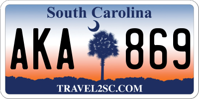 SC license plate AKA869