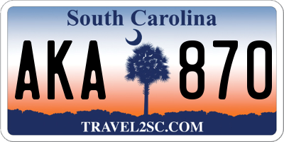 SC license plate AKA870