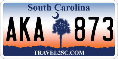 SC license plate AKA873