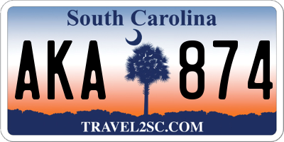 SC license plate AKA874