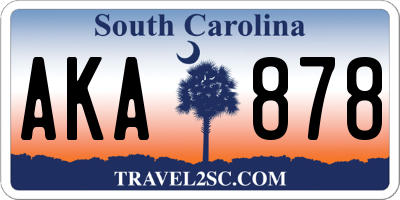SC license plate AKA878