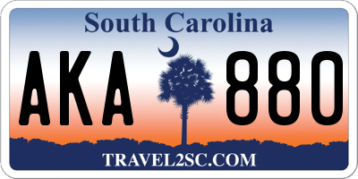 SC license plate AKA880