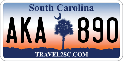 SC license plate AKA890