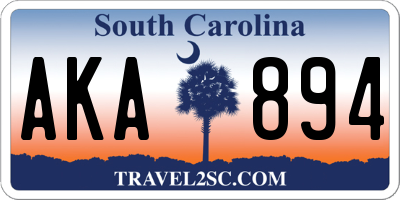 SC license plate AKA894