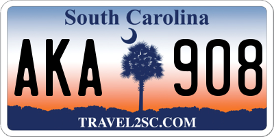 SC license plate AKA908