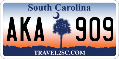 SC license plate AKA909