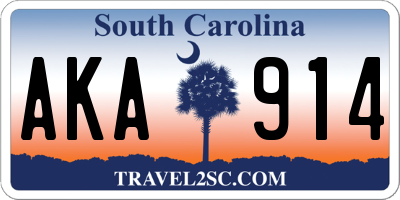 SC license plate AKA914