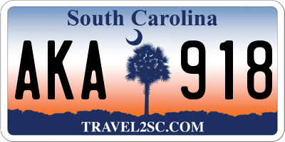 SC license plate AKA918