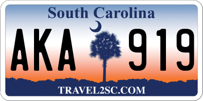 SC license plate AKA919