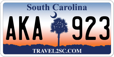 SC license plate AKA923