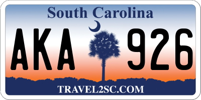 SC license plate AKA926