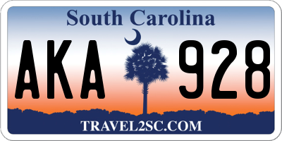SC license plate AKA928