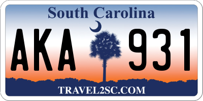 SC license plate AKA931