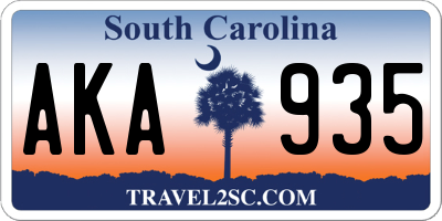 SC license plate AKA935