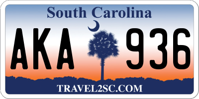 SC license plate AKA936