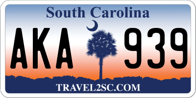 SC license plate AKA939