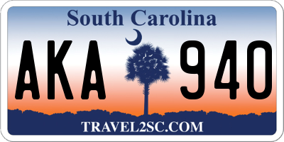 SC license plate AKA940