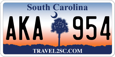 SC license plate AKA954