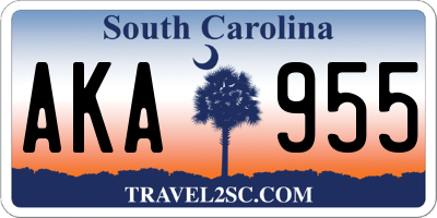 SC license plate AKA955