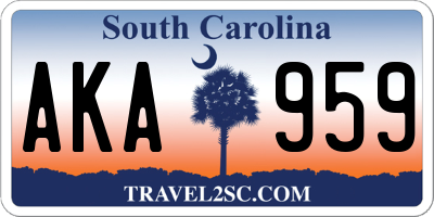 SC license plate AKA959