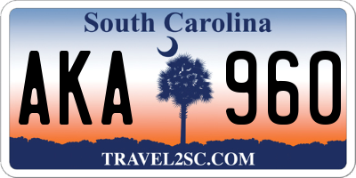 SC license plate AKA960