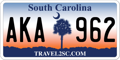 SC license plate AKA962