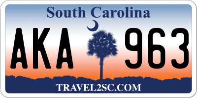 SC license plate AKA963