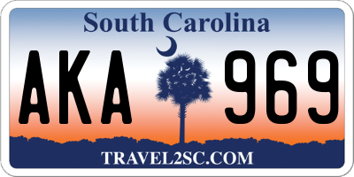 SC license plate AKA969