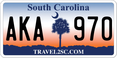 SC license plate AKA970