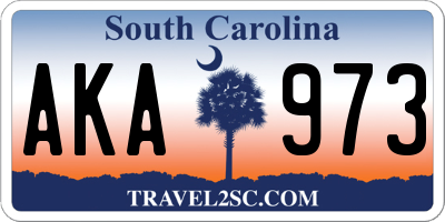 SC license plate AKA973
