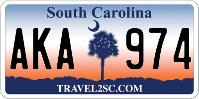 SC license plate AKA974