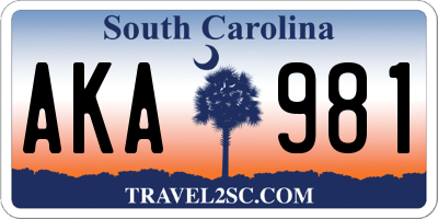 SC license plate AKA981