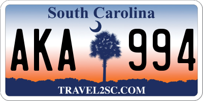 SC license plate AKA994