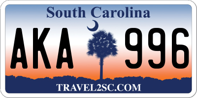 SC license plate AKA996