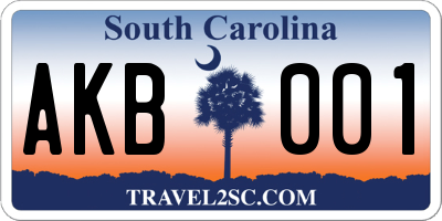 SC license plate AKB001