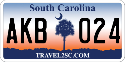 SC license plate AKB024