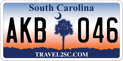 SC license plate AKB046