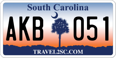 SC license plate AKB051